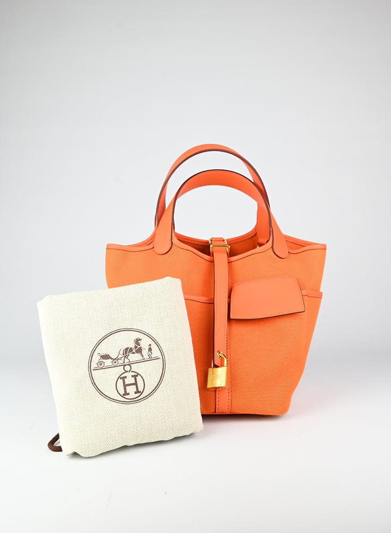 Hermès Borsa Picotin Cargo arancio