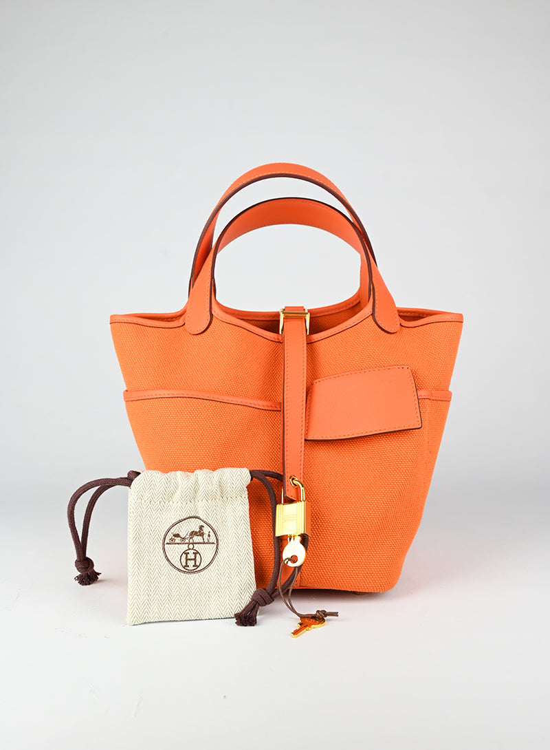 Hermès Borsa Picotin Cargo arancio