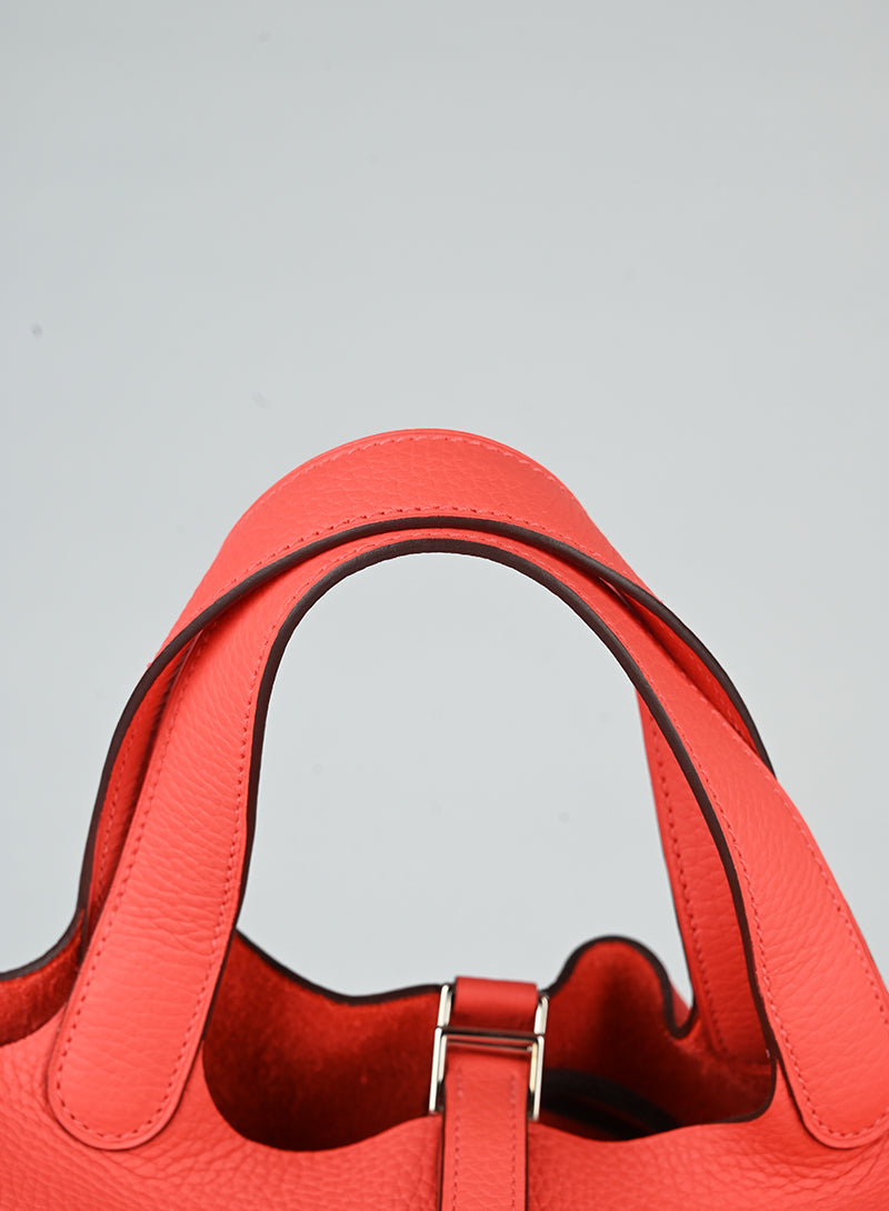 Hermès Picotin 18 in pelle arancio