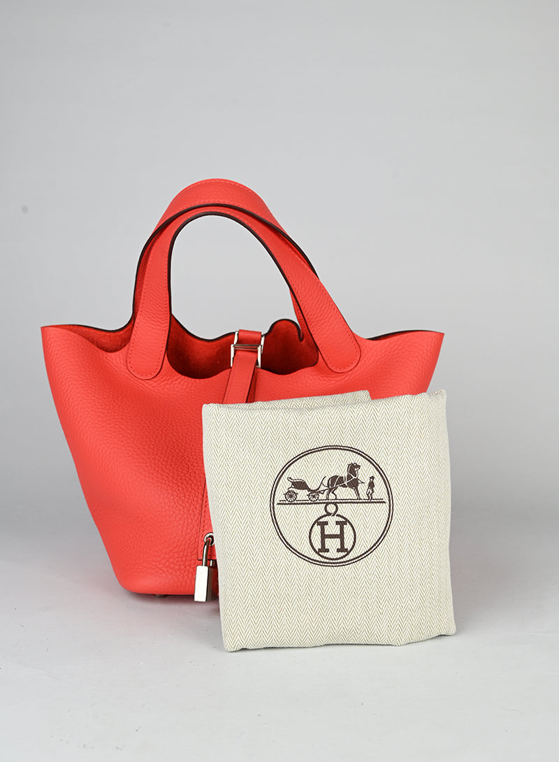 Hermès Picotin 18 in pelle arancio