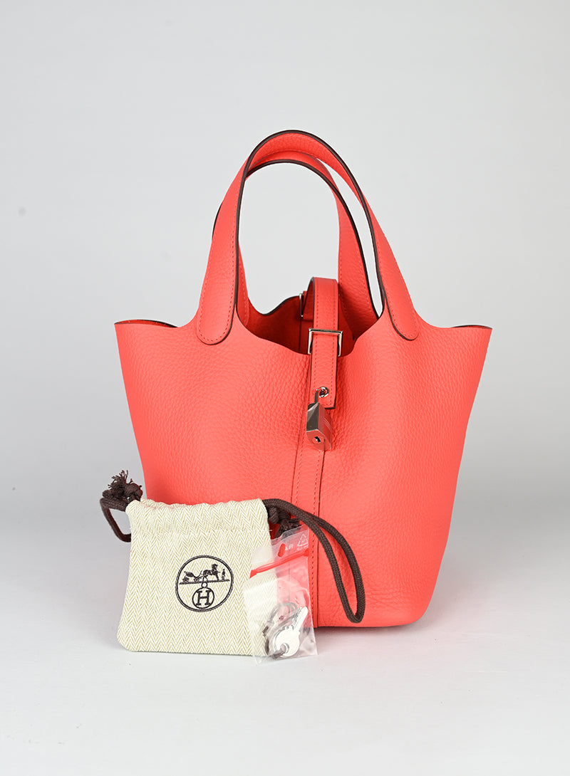 Hermès Picotin 18 in pelle arancio