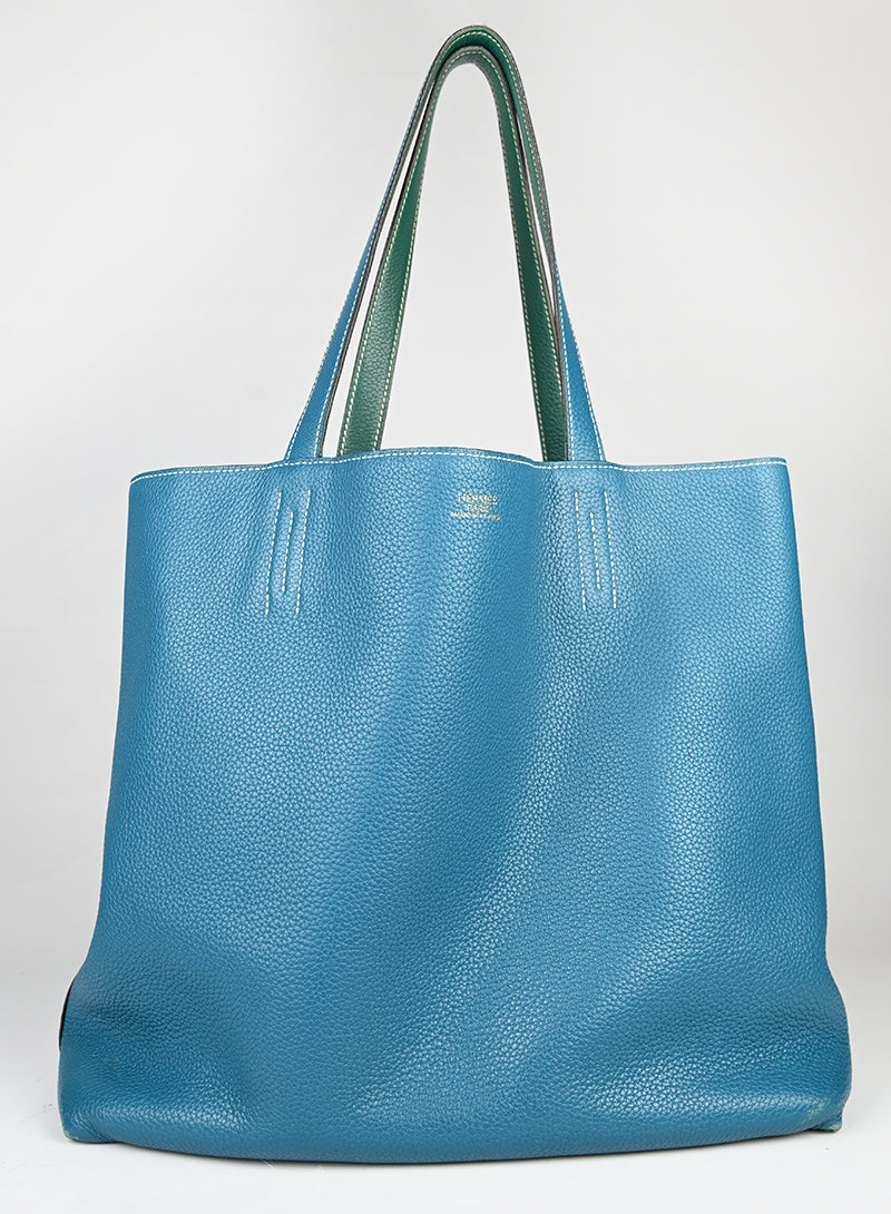 Hermès Borsa Neo Double Sens 35 in pelle turquoise -  lesleyluxuryvintage