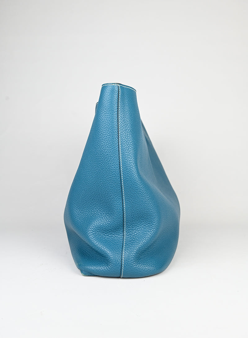 Hermès Borsa Neo Double Sens 35 in pelle turquoise -  lesleyluxuryvintage