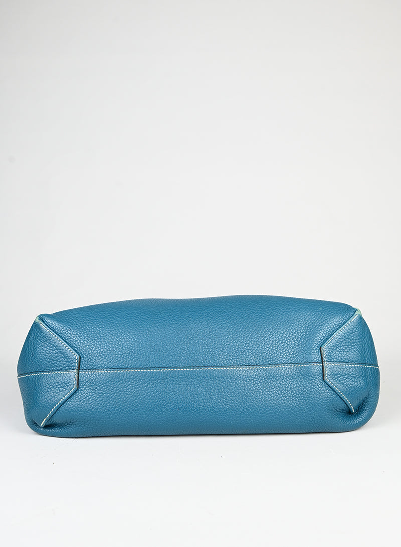 Hermès Borsa Neo Double Sens 35 in pelle turquoise -  lesleyluxuryvintage