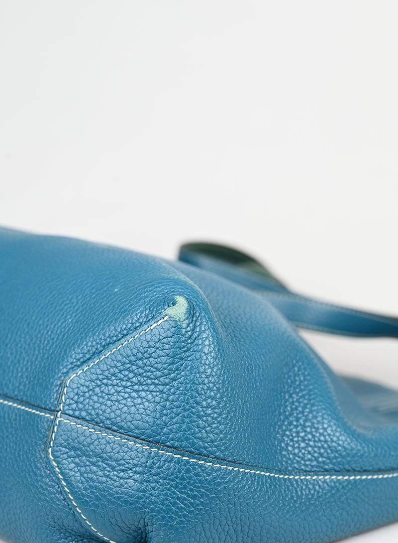 Hermès Borsa Neo Double Sens 35 in pelle turquoise -  lesleyluxuryvintage