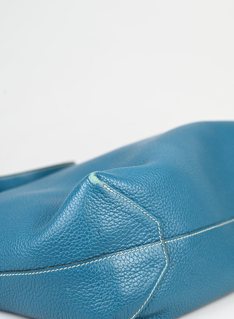 Hermès Borsa Neo Double Sens 35 in pelle turquoise -  lesleyluxuryvintage