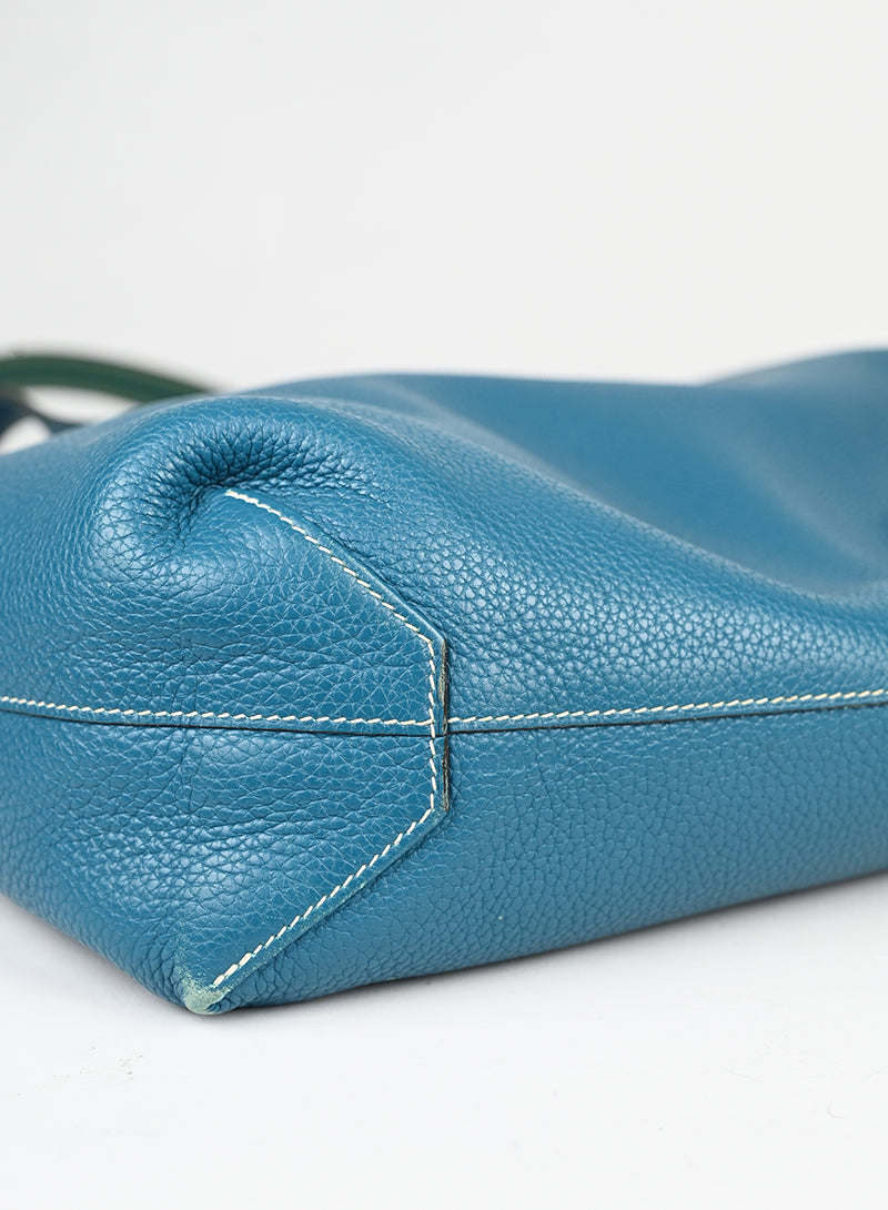 Hermès Borsa Neo Double Sens 35 in pelle turquoise -  lesleyluxuryvintage