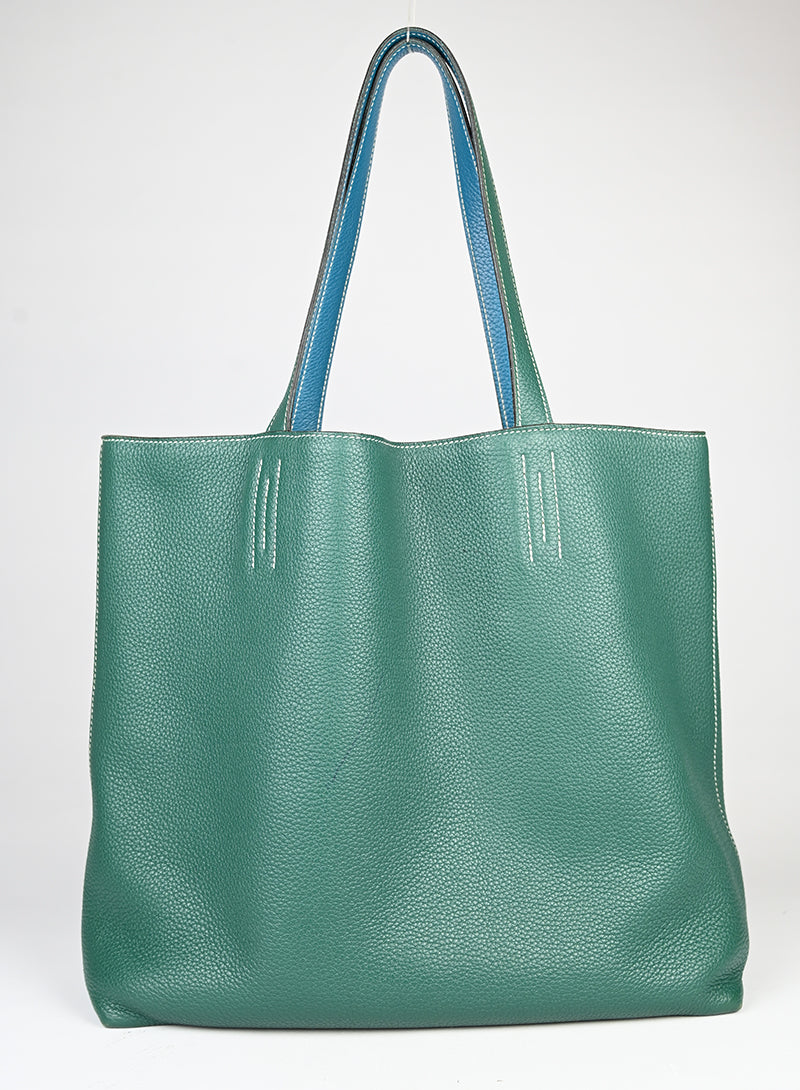 Hermès Borsa Neo Double Sens 35 in pelle turquoise -  lesleyluxuryvintage