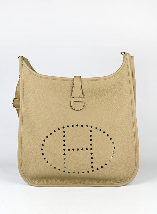 Hermès Evelyne 29 in pelle beige marfa