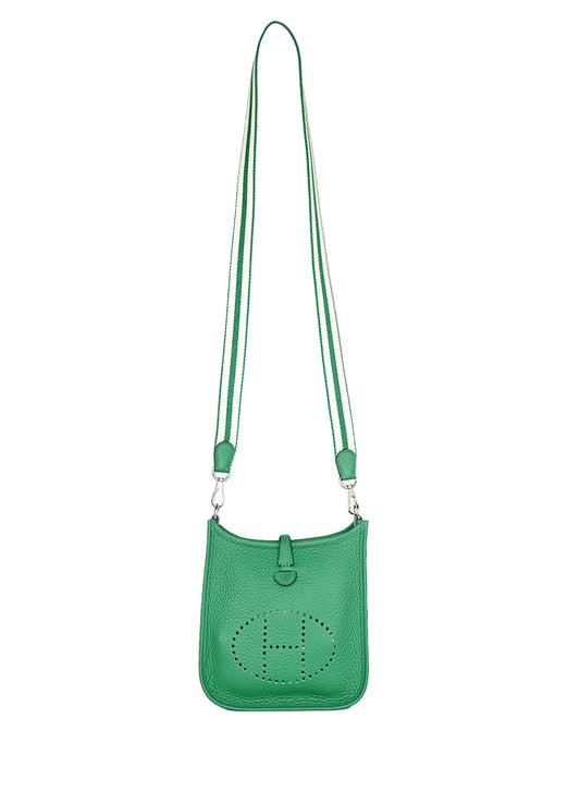 Hermès Borsa Mini Evelyne in pelle verde