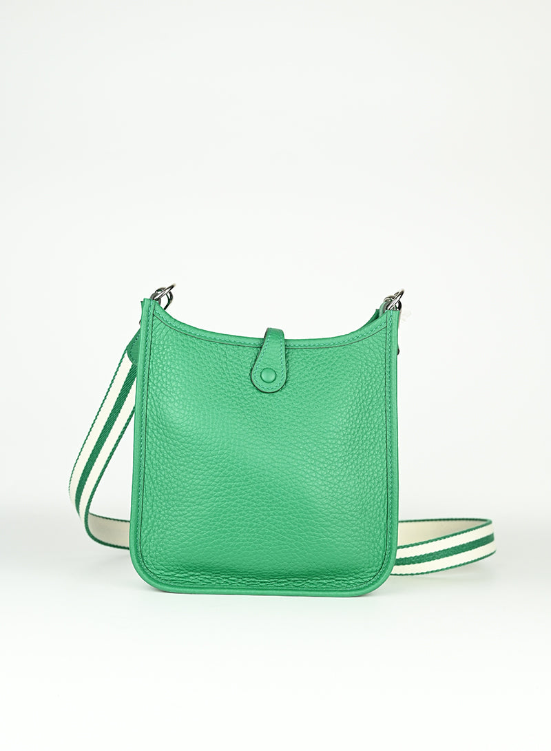 Hermès Borsa Mini Evelyne in pelle verde