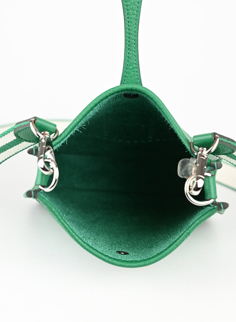 Hermès Borsa Mini Evelyne in pelle verde