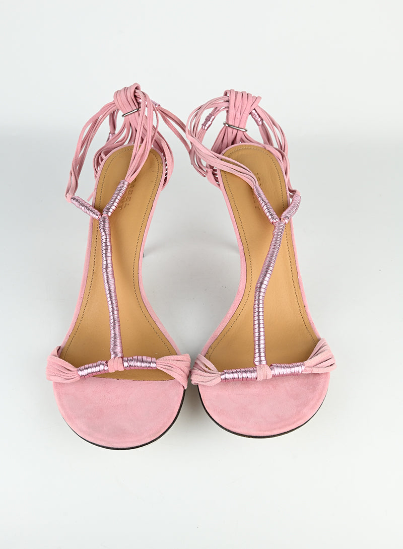 Isabel Marant Sandali in suede rosa - N. 39