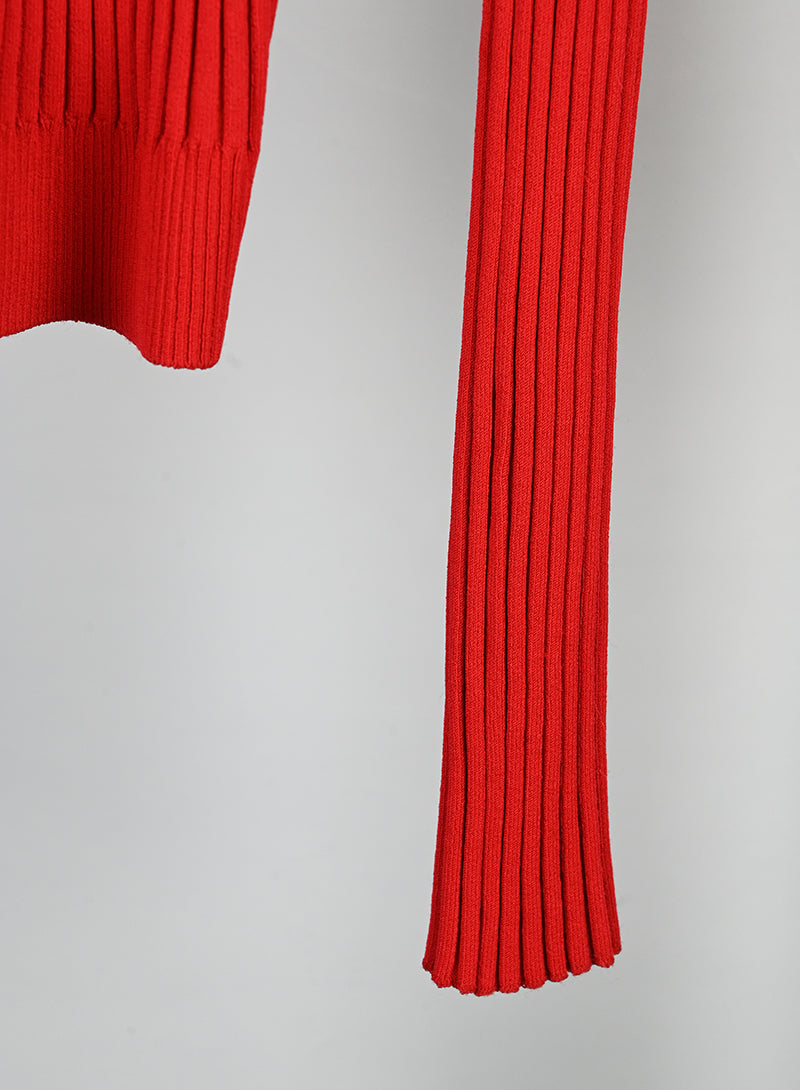 Jacquemus Cardigan rosso a coste - Tg. 38