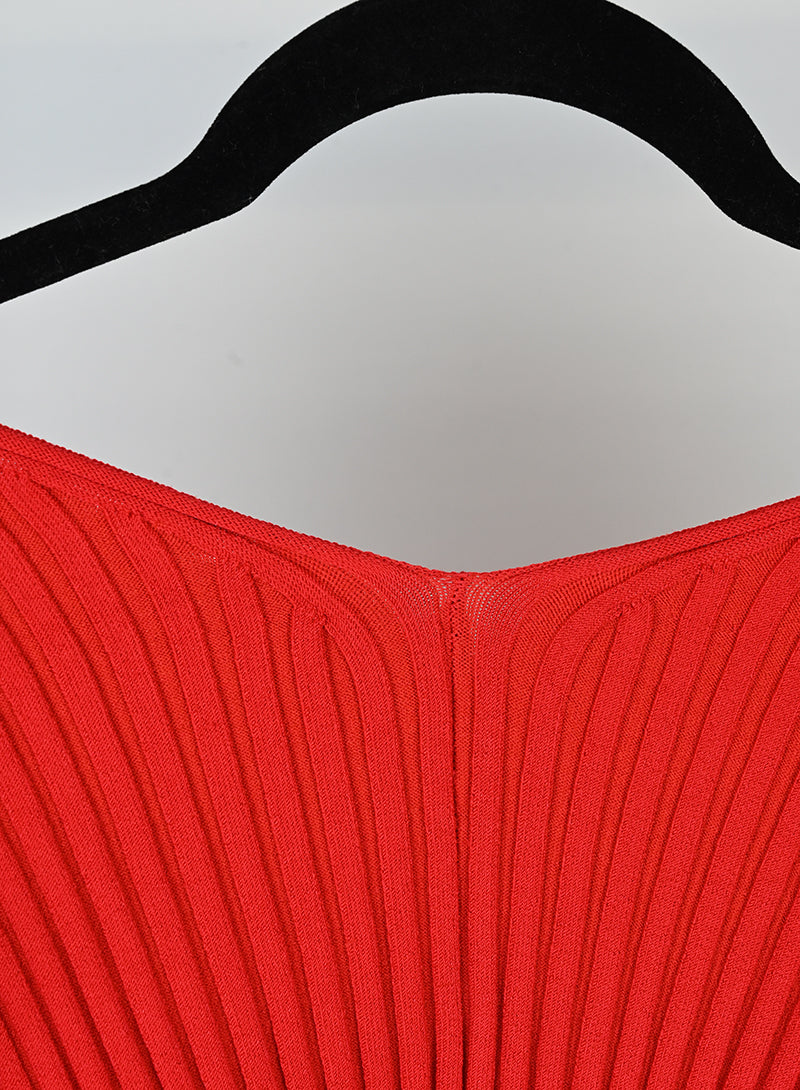 Jacquemus Cardigan rosso a coste - Tg. 38