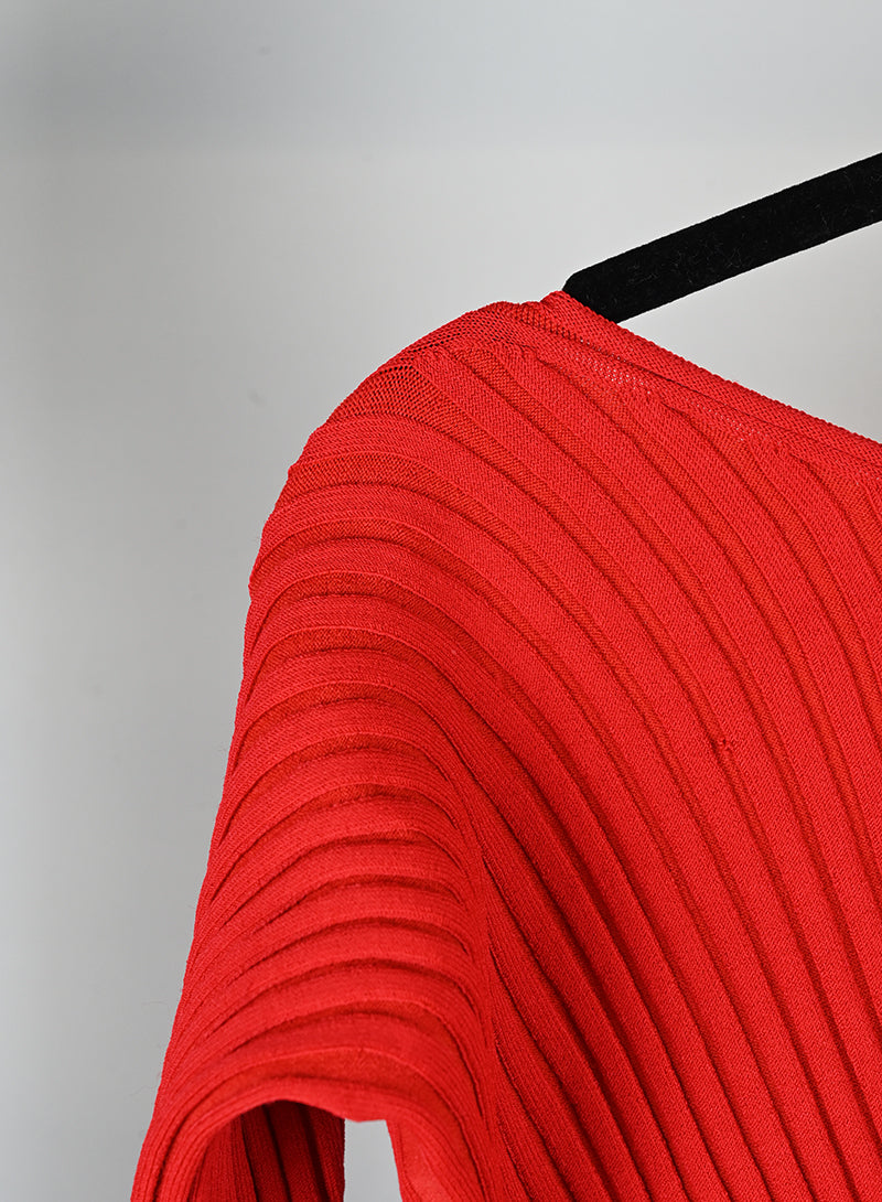 Jacquemus Cardigan rosso a coste - Tg. 38