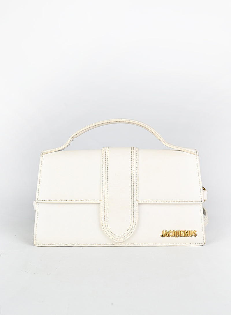 Jacquemus Borsa Le Grand Bambino in pelle bianca