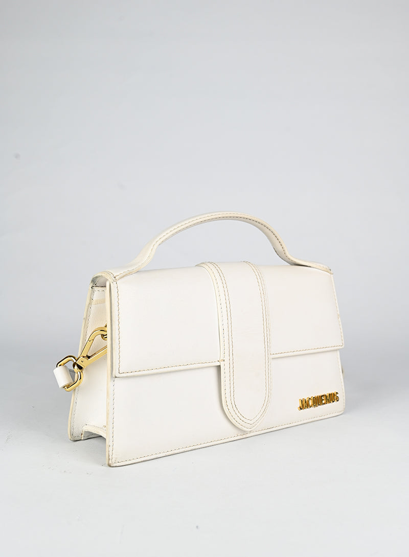 Jacquemus Borsa Le Grand Bambino in pelle bianca
