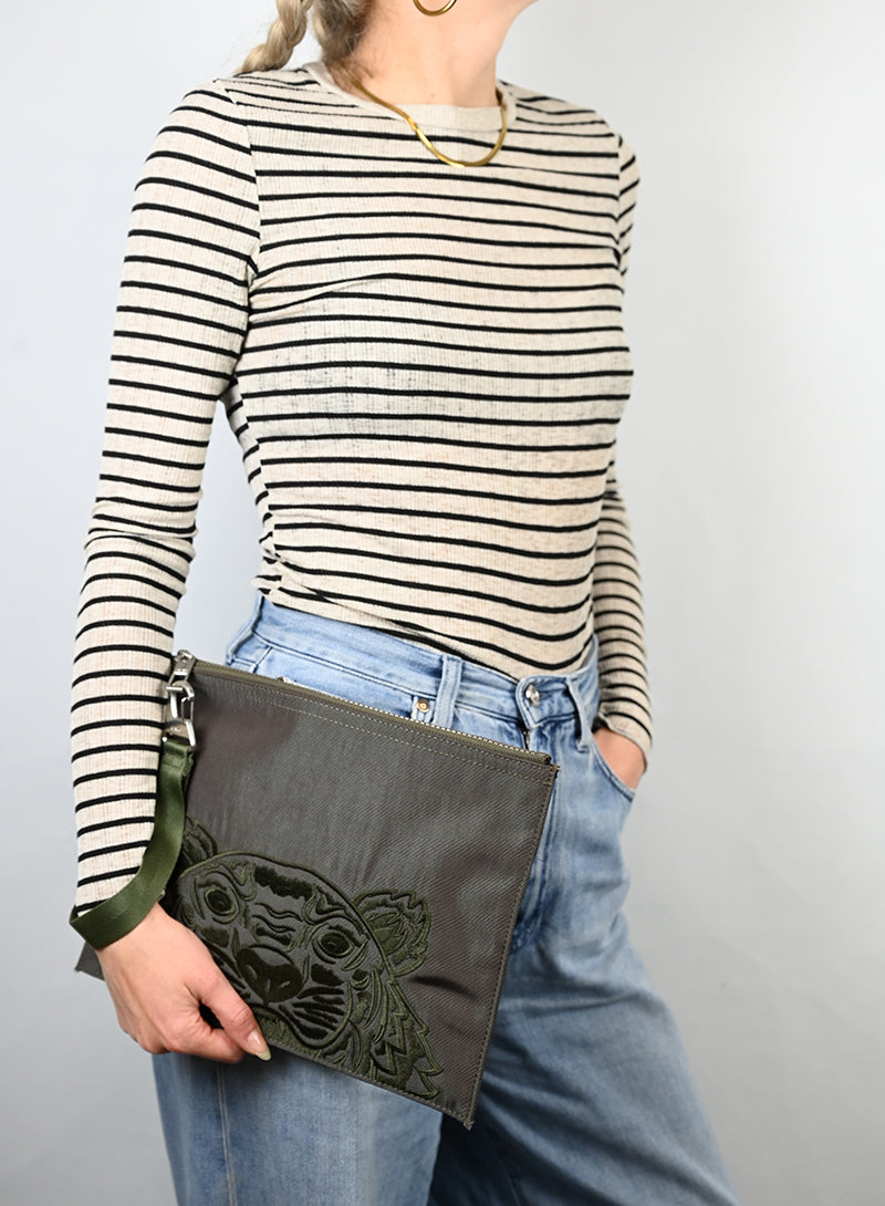Kenzo Pochette in tessuto verde -  lesleyluxuryvintage