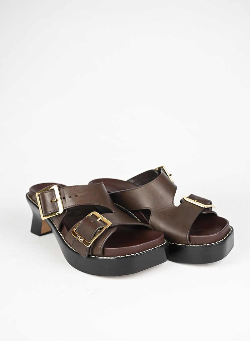 Loewe Mules Pelle Marrone - N. 39