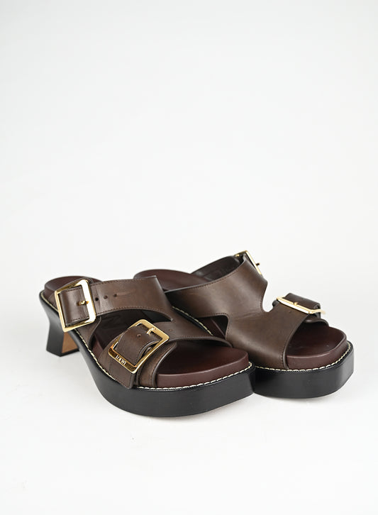 Loewe Mules Pelle Marrone - N. 39