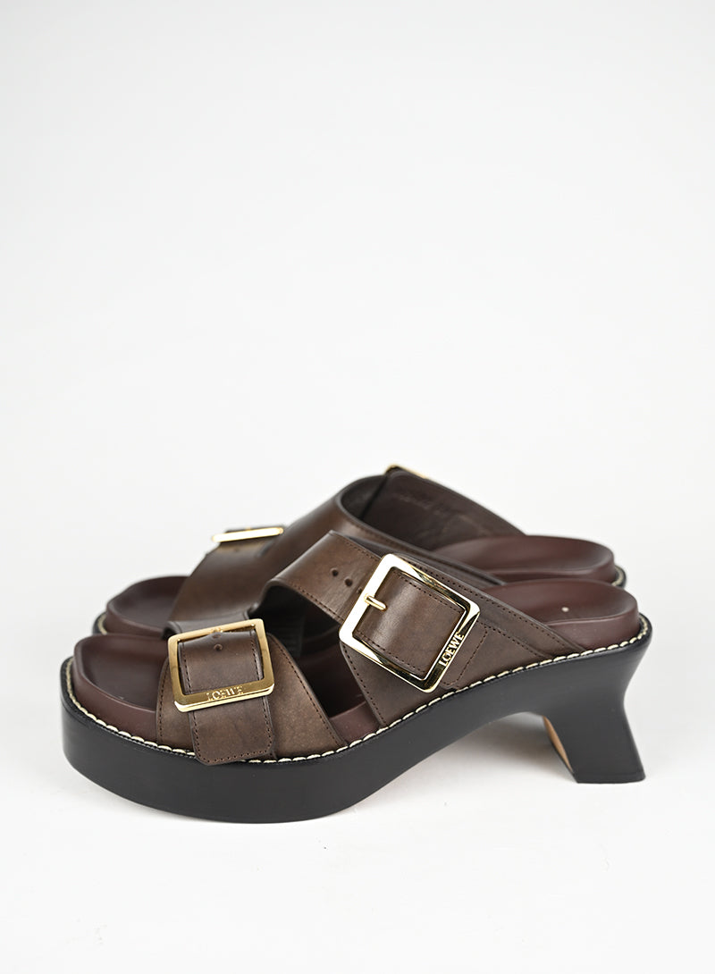 Loewe Mules Pelle Marrone - N. 39
