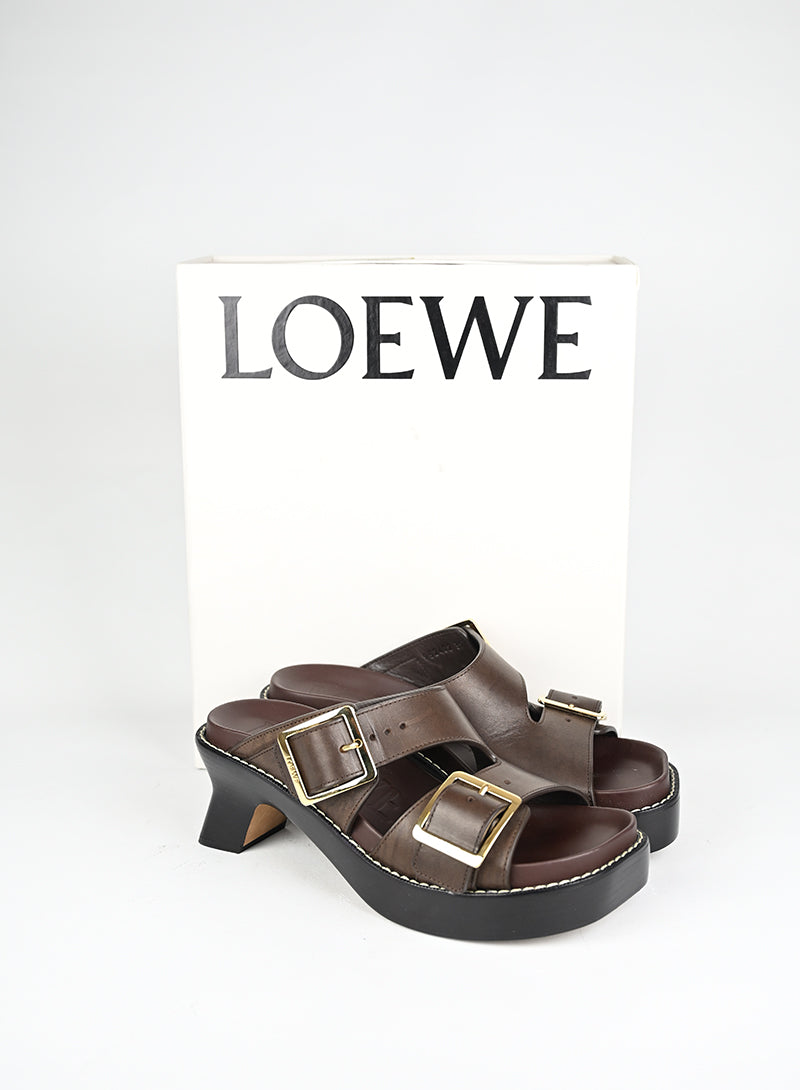 Loewe Mules Pelle Marrone - N. 39