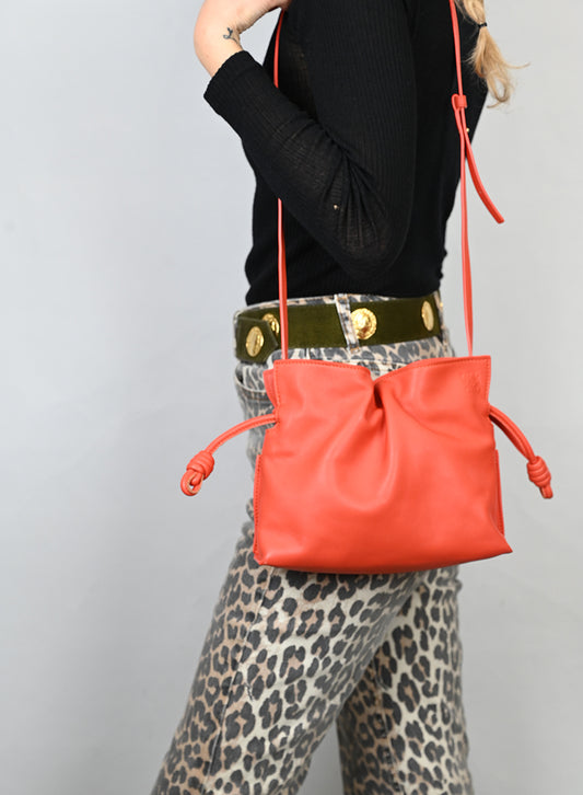 Loewe Borsa Flamenco in pelle corallo -  lesleyluxuryvintage