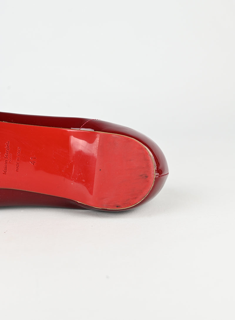 Louboutin x Margiela Ballerine Tabi in vernice rossa - N. 41