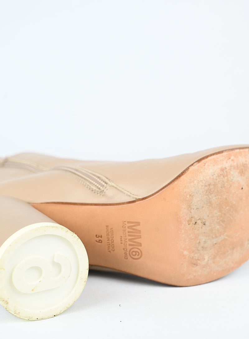 Margiela Stivaletti in pelle beige - N. 39