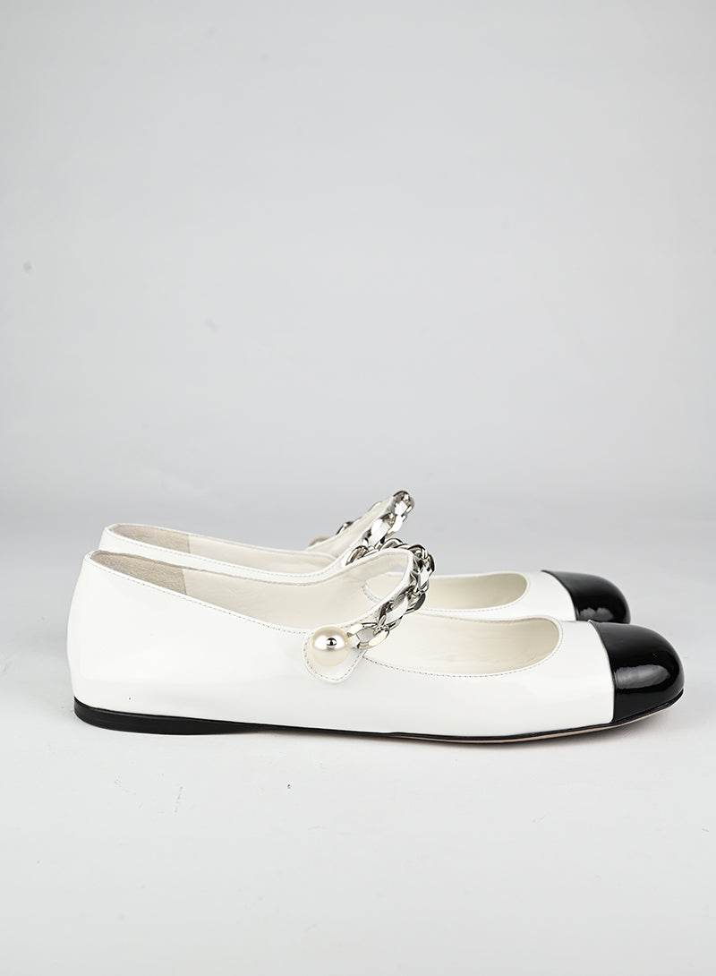 Miu Miu Ballerine in vernice bianche - N. 39