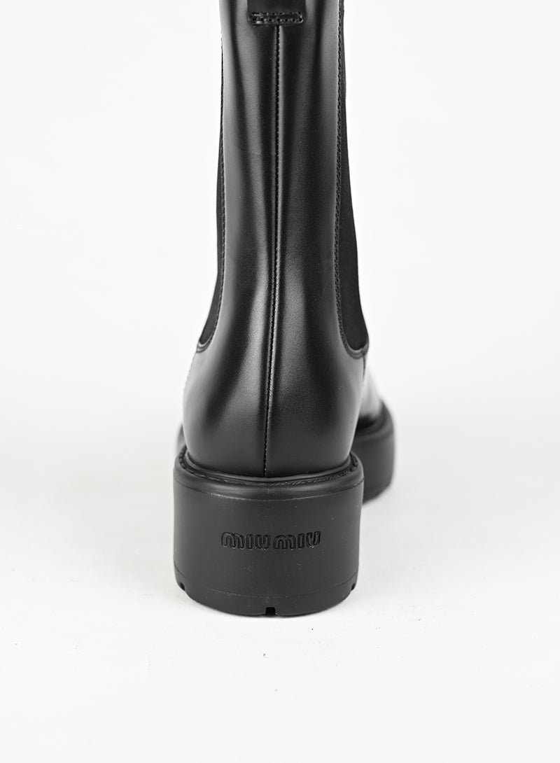 Miu Miu Stivaletti Biker in pelle nera - N. 37