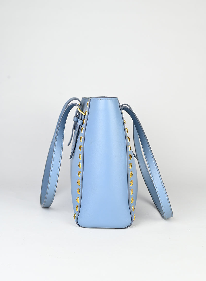 Miu Miu Shopper mini in pelle azzurra
