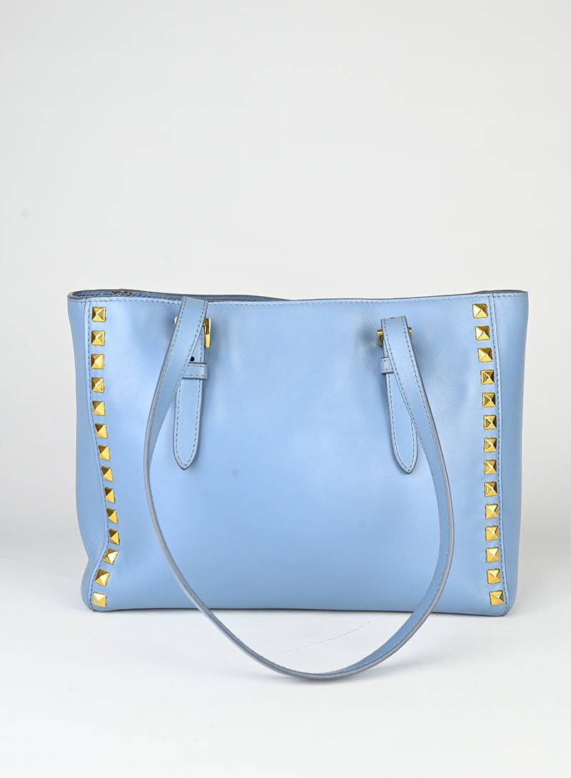 Miu Miu Shopper mini in pelle azzurra