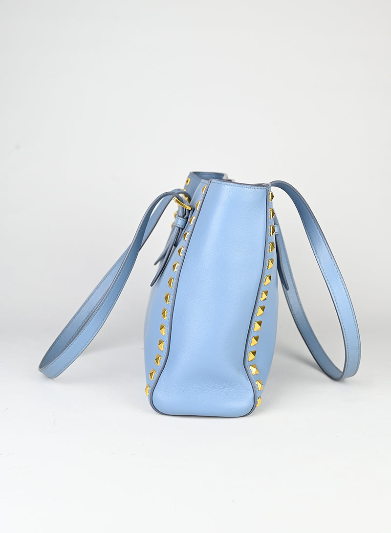Miu Miu Shopper mini in pelle azzurra