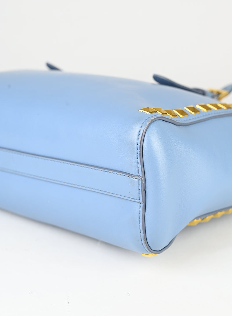 Miu Miu Shopper mini in pelle azzurra