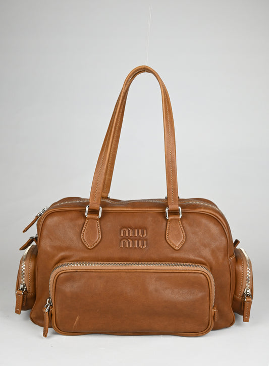 Miu Miu Borsa a Spalla Pocket Pelle Gianduia -  lesleyluxuryvintage