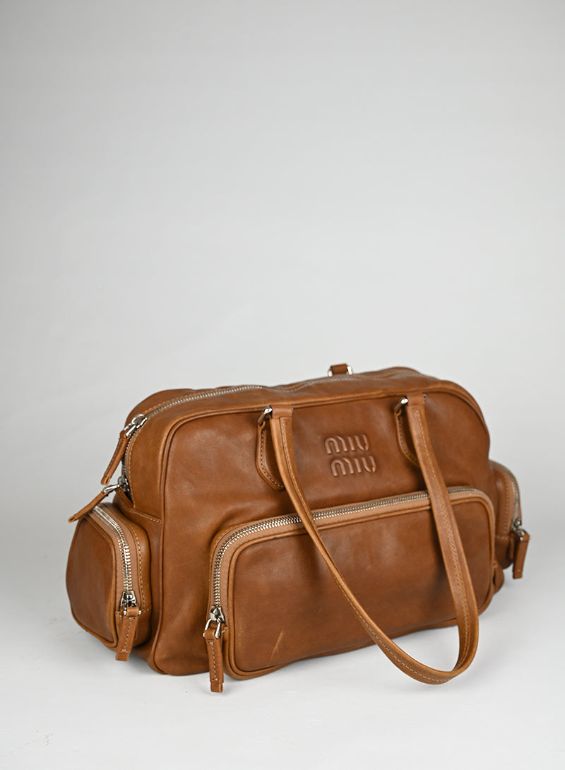 Miu Miu Borsa a Spalla Pocket Pelle Gianduia