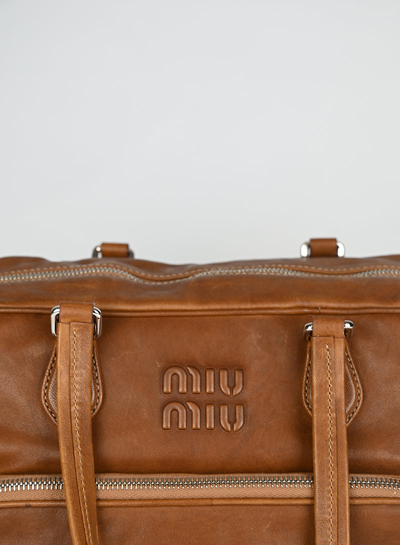 Miu Miu Borsa a Spalla Pocket Pelle Gianduia