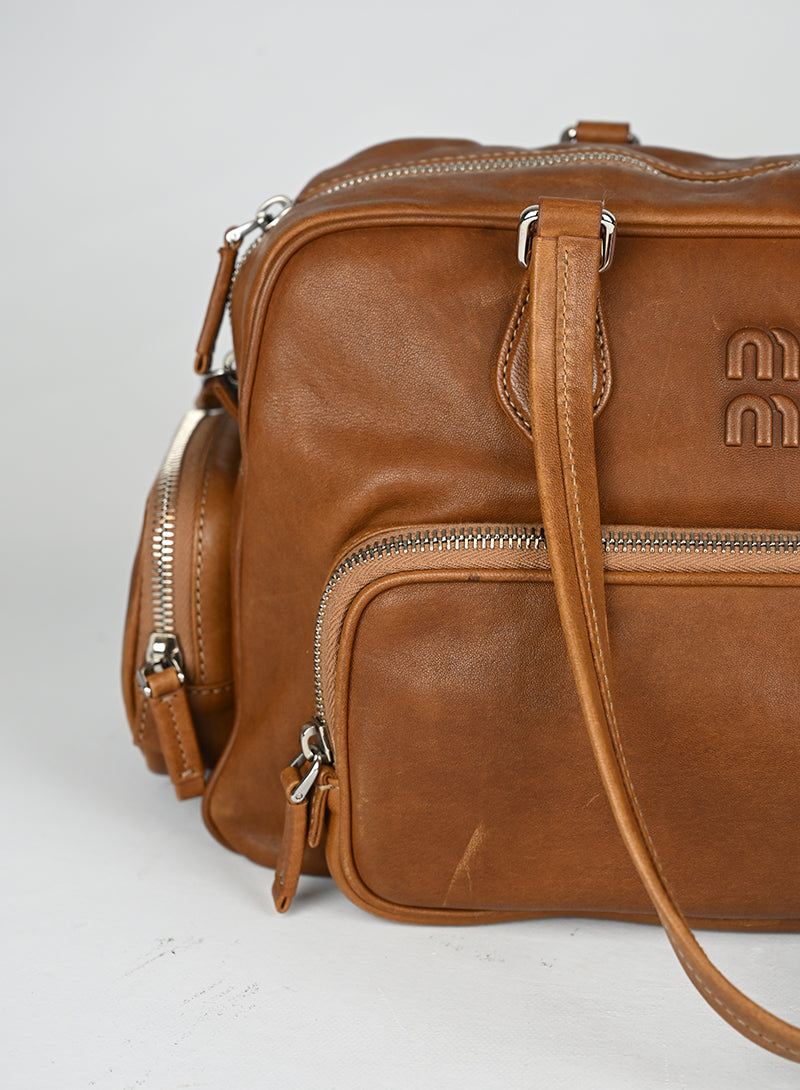 Miu Miu Borsa a Spalla Pocket Pelle Gianduia