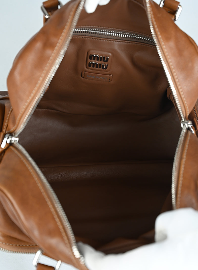 Miu Miu Borsa a Spalla Pocket Pelle Gianduia
