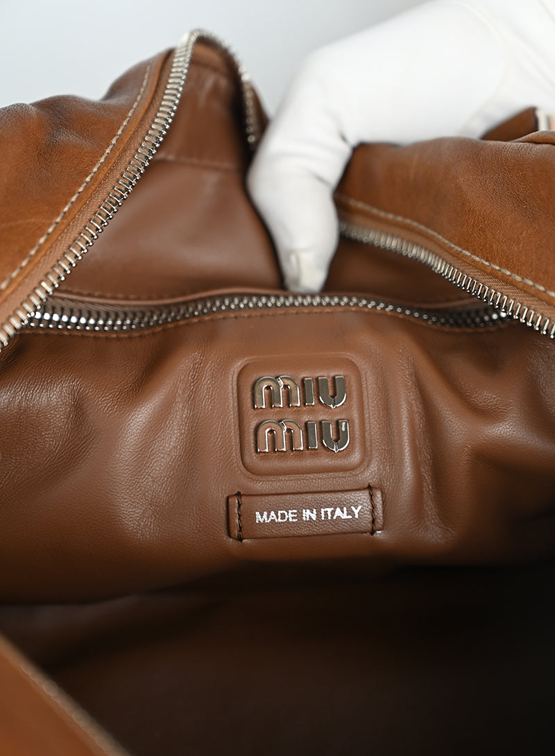 Miu Miu Borsa a Spalla Pocket Pelle Gianduia