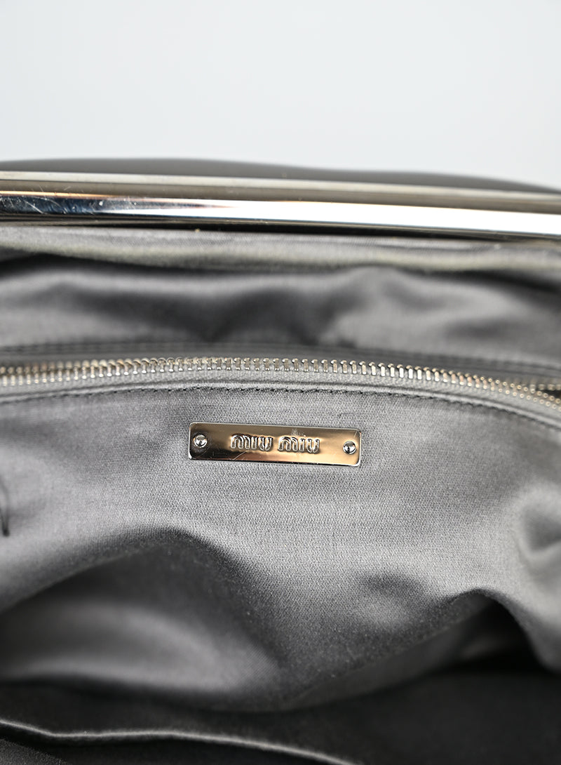 Miu Miu Borsa a mano in pelle grigia