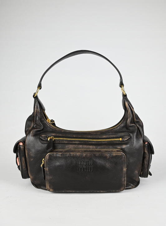 Miu Miu Borsa a Spalla Pocket Nappa Testa di Moro