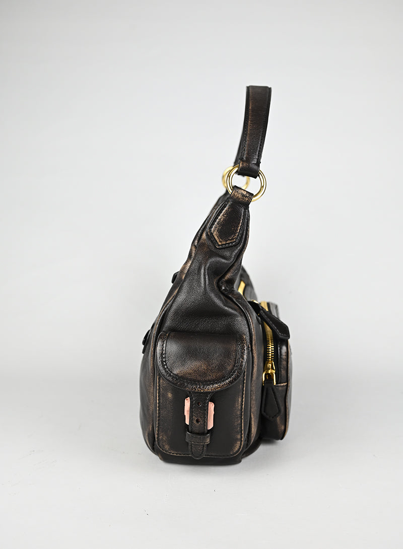 Miu Miu Borsa a Spalla Pocket Nappa Testa di Moro