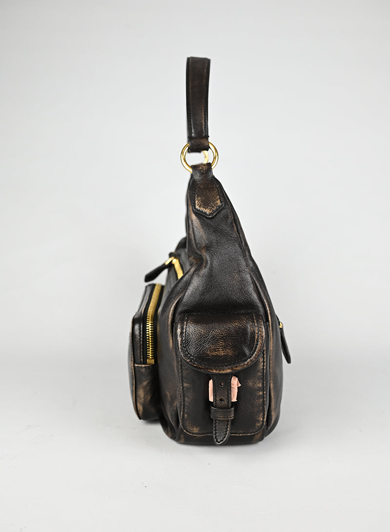 Miu Miu Borsa a Spalla Pocket Nappa Testa di Moro