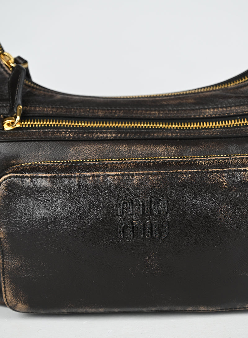 Miu Miu Borsa a Spalla Pocket Nappa Testa di Moro