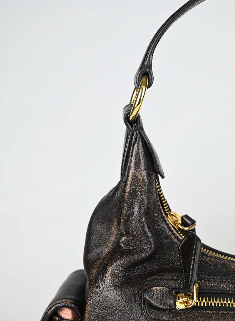 Miu Miu Borsa a Spalla Pocket Nappa Testa di Moro