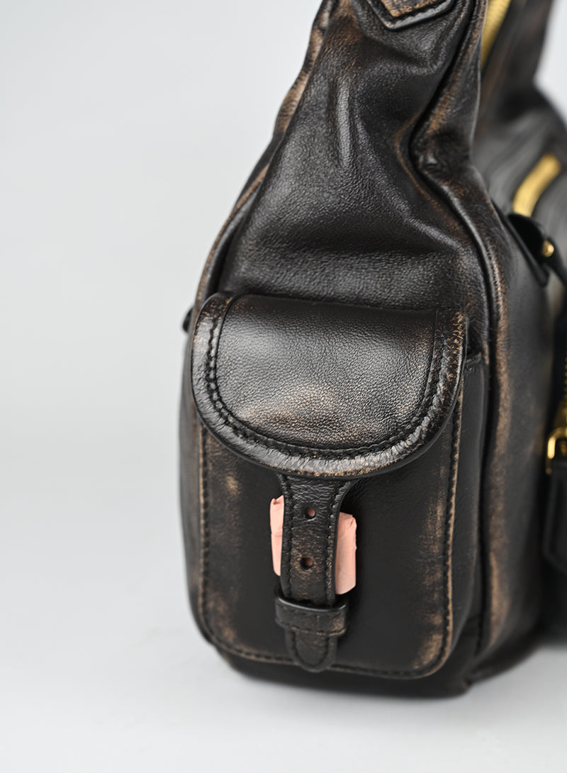 Miu Miu Borsa a Spalla Pocket Nappa Testa di Moro