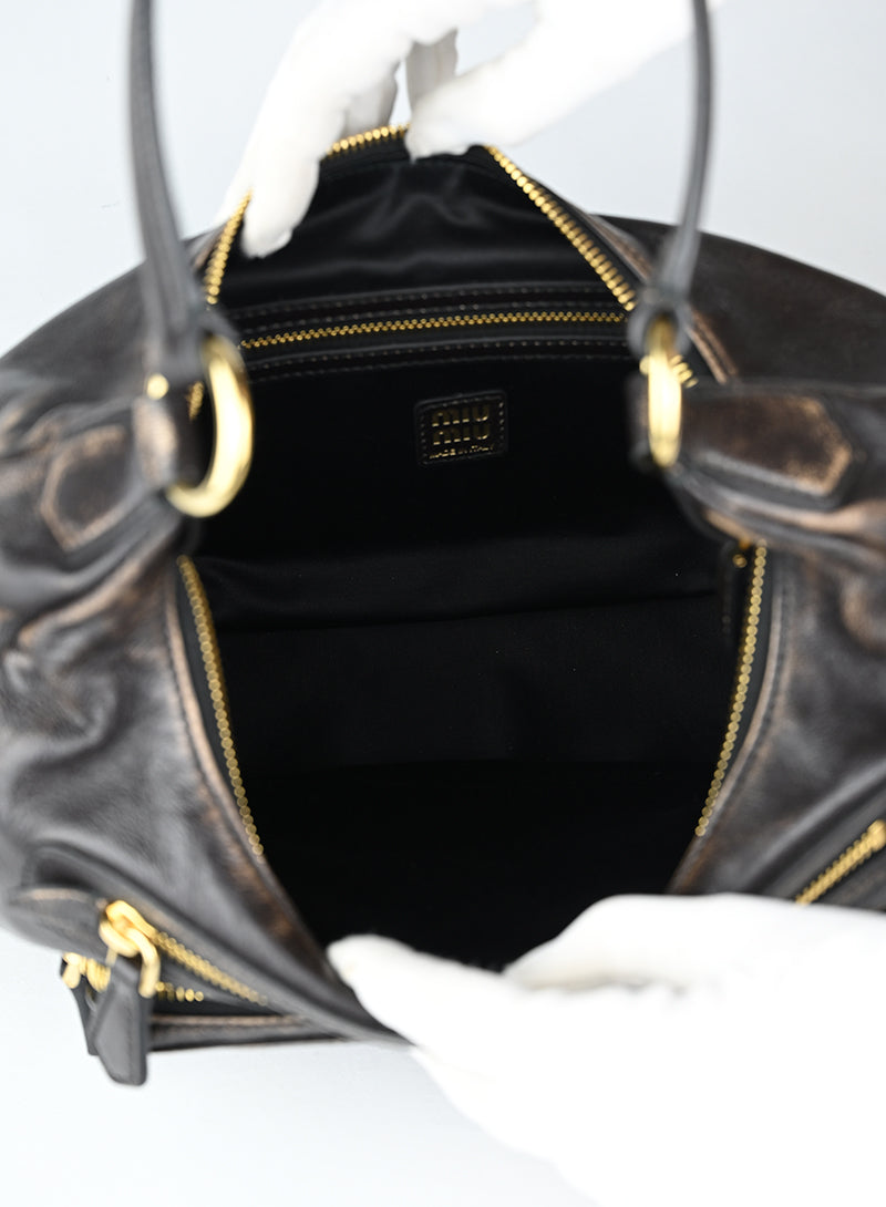 Miu Miu Borsa a Spalla Pocket Nappa Testa di Moro